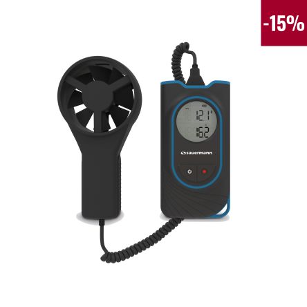 SAUERMANN Anemometer, Bis 30m/s, 0.1m/s, Luftstrom, Luftgeschwindigkeit, Temperatur, Typ Flügelrad