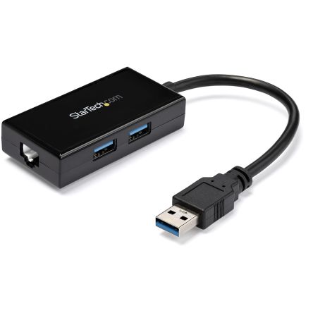 StarTech.com 2 Port USB Network Adapter 10/100/1000Mbit/s Network Speed