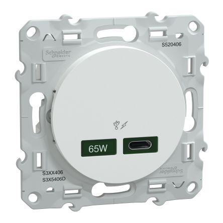 Schneider Electric Straight, Flush Mount, Socket Type USB C IP20 USB Connector