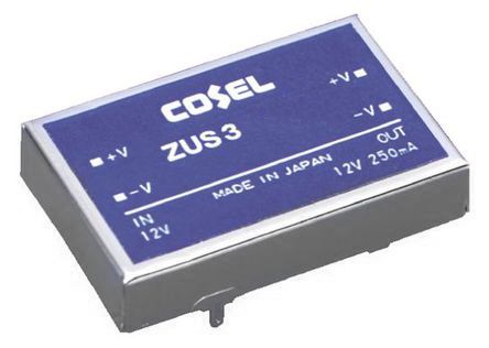 Cosel DC/DC-Wandler 3W 24 V Dc IN, 12V Dc OUT / 250mA 500V Ac Isoliert