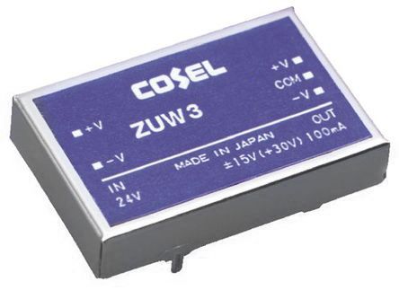 Cosel DC/DC-Wandler 3.12W 24 V Dc IN, ±12V Dc OUT / 130mA 500V Ac Isoliert