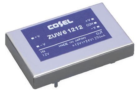 Cosel DC/DC-Wandler 6W 12 V Dc IN, ±12V Dc OUT / 250mA 500V Ac Isoliert