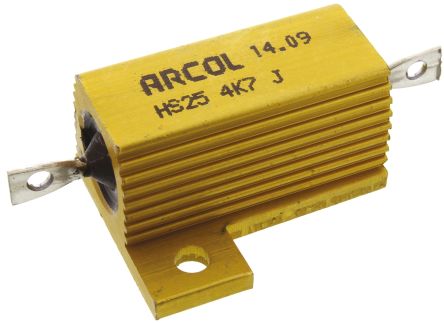 Arcol HS25 Wickel Lastwiderstand 4.7kΩ ±5% / 25W, Alu Gehäuse Axialanschluss
