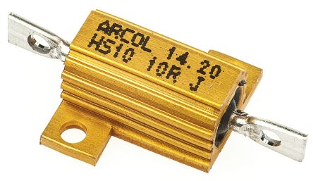 Arcol HS10 Wickel Lastwiderstand 10Ω ±5% / 10W, Alu Gehäuse Axialanschluss