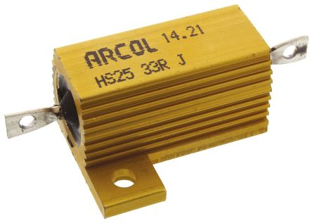 Arcol HS25 Wickel Lastwiderstand 33Ω ±5% / 25W, Alu Gehäuse Axialanschluss