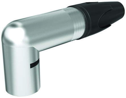 Neutrik Cable Mount XLR Connector, Right Angle, Male, 50 V ac, 3 Way, Silver over Nickel Plating