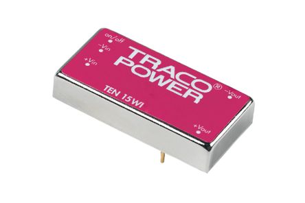 TRACOPOWER TEN 15WI DC/DC-Wandler 15W 24 V Dc IN, ±12V Dc OUT / ±625mA 1.5kV Dc Isoliert