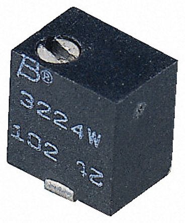Bourns 3224 12-Gang SMD Trimmer-Potentiometer, Einstellung Von Oben, 100Ω, ±10%, 0.25W, J-Schraubkloben, L. 4.8mm