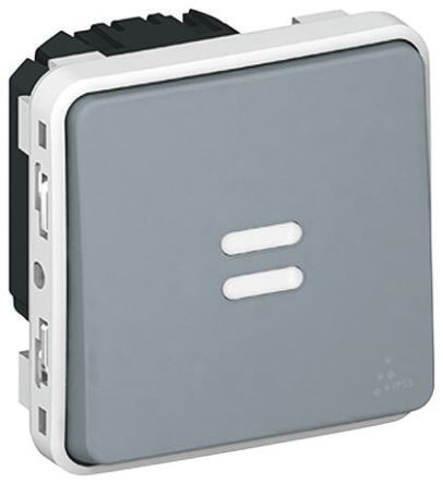Legrand Plexo Lichtschalter, Oberfläche-Montage IP 55 8A, 250V Grau
