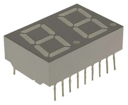 Broadcom Display LED A 7 Segmenti, 2 Cifre, H. 14.2mm, 17 X 25.1 X 8mm, 3,7 Mcd, Col. Rosso
