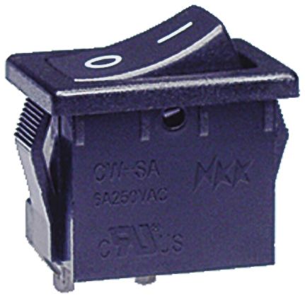 NKK Switches Tafelmontage Wippschalter, 1-poliger Ein/Ausschalter Ein-Neutral-Aus, 6 A 12.9mm X 19.2mm