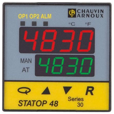Pyro Controle STATOP 48 PID Temperaturregler, 1 X Relais Ausgang, 90 → 260 V Ac, 48 X 48mm