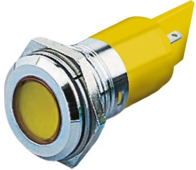 RS PRO LED Schalttafel-Anzeigelampe Gelb, Montage-Ø 22mm, Lötanschluss