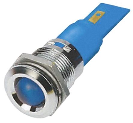 RS PRO LED Schalttafel-Anzeigelampe Blau 110V Ac, Montage-Ø 22mm, Lötanschluss