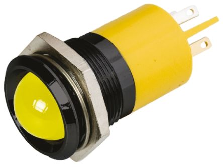RS PRO LED Schalttafel-Anzeigelampe Gelb 24V Dc, Montage-Ø 22mm, Lötanschluss