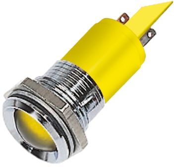 RS PRO LED Schalttafel-Anzeigelampe Gelb 12V, Montage-Ø 22mm, Lötanschluss