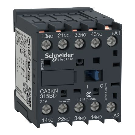 Schneider Electric TeSys K CA3K Control Relay, 24 V dc Coil, 4-Pole, 3NO + 1NC, 690 V