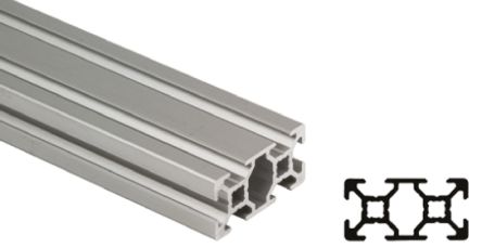 Bosch Rexroth Perfil De Aluminio Plateado, Perfil De 20 X 40 Mm X 3000mm De Longitud