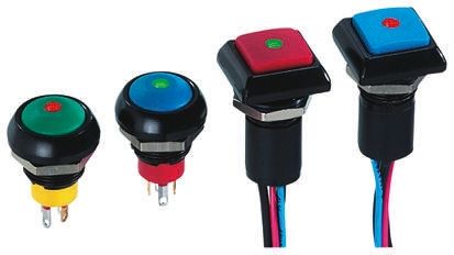 APEM Illuminated Push Button Switch, Momentary, Panel Mount, 12mm Cutout, SPST, Green LED, 48V Ac, IP67