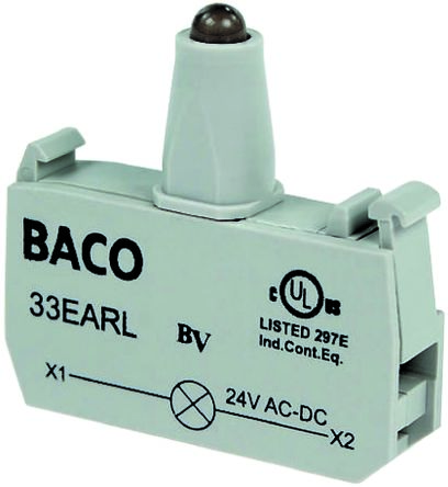 BACO Lichtblock Anzeigenblock LED Rot Beleuchtet, 230V, Schraubanschluss