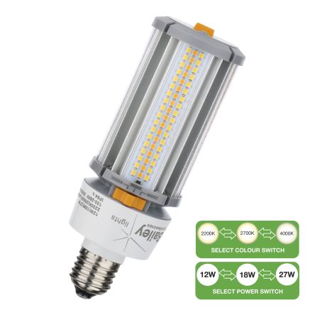 Bailey Electric & Electronics bv LED Corn E27 LED Corn Lamp 12 - 27 W, 2200 - 4000K, Warm White, Single Ended shape