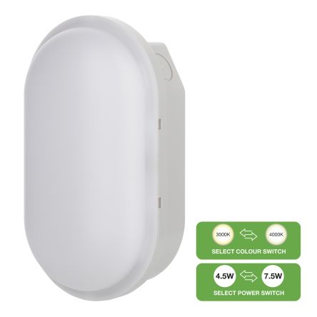 Bailey Electric & Electronics bv Oval LED Bulkhead Light, 4.5-7.5 W, 220 - 240 V,, Lamp Supplied, IP54, LED Bulkhead