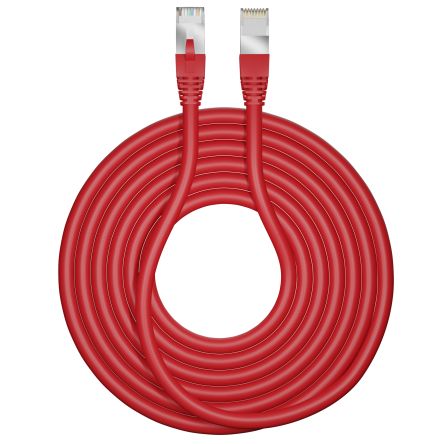 CAE Groupe CORD6ASF01, 1m Cat6a, Red RJ45 to Male RJ45 Male, S/FTP Shielded, Terminated LSZH Sheath