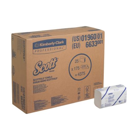KLEENEX Facial Tissues Multifold White Paper Towel, 315 x 200mm, 4375 Sheets