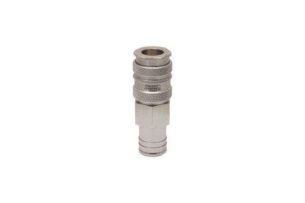 RS PRO Brass, Steel Female Pneumatic Quick Connect Coupling, 8mm Hose Barb