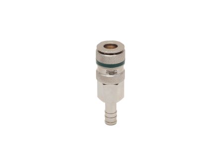 RS PRO Brass, Steel Female Pneumatic Quick Connect Coupling, 8mm Hose Barb