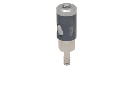 RS PRO Aluminium, Brass, Steel Female Pneumatic Quick Connect Coupling, 6mm Hose Barb
