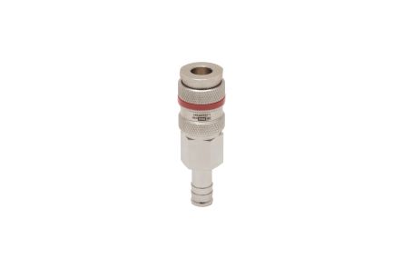 RS PRO Brass, Steel Female Pneumatic Quick Connect Coupling, 8mm Hose Barb