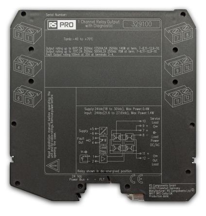 RS PRO 5 A NE/ND Loads with Line Fault Detection Safety Relay, 24V dc, Single Channel