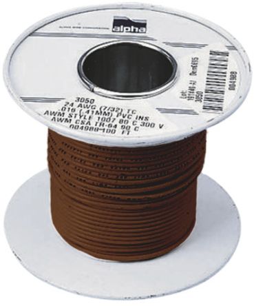 Alpha Wire Einzeladerleitung 0,52 Mm², 20 AWG 30m Braun PVC Isoliert Ø 1.75mm 10/0,25 Mm Litzen UL1007