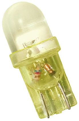 JKL Components Bombilla Para Piloto Luminoso LED Amarillo, λ 595nm, 24V / 20mA, 20 °, Casquillo Cuña, Ø 10mm