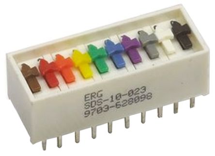 ERG THT DIP-Schalter Gleiter 10-stellig 1-poliger Ein-/Ausschalter 1 A @ 100 V