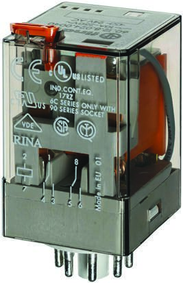Finder Plug In Power Relay, 24V Dc Coil, DPDT