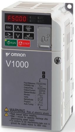 Omron Inverter Drive, 18.5 KW, 3 Phase, 400 V Ac, 38 A, V1000 Series