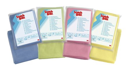 3M Scotch-Brite 2030 Blue Microfibre Cloths For Dust Removal, General Cleaning, Dry Use, Bag Of 5, 320 X 360mm, Repeat