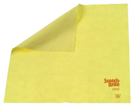 3M Scotch-Brite 2060 Yellow Microfibre Cloths For Dust Removal, General Cleaning, Dry Use, Bag Of 10, 400 X 360mm,