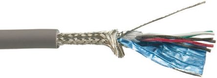 Alpha Wire XTRA-GUARD FLEX Datenkabel, 3-paarig 0,09 Mm Ø 6.1mm SF/UTP Schirmung PVC Isoliert Twisted Pair Grau