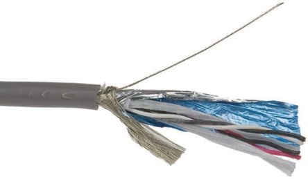 Alpha Wire XTRA-GUARD FLEX Datenkabel, 2-paarig 0,14 Mm Ø 6.2mm SF/UTP Schirmung PVC Isoliert Twisted Pair Grau