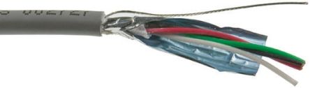 Alpha Wire Xtra-Guard Flex Steuerleitung 0,2 Mm Ø 5.36mm Kupfer Verzinnt Schirmung PVC Isoliert Grau