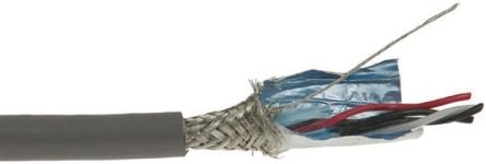 Alpha Wire XTRA-GUARD FLEX Datenkabel, 2-paarig 0,2 Mm² Ø 6.6mm SF/UTP Schirmung PVC Isoliert Twisted Pair Schwarz