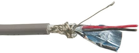 Alpha Wire XTRA-GUARD FLEX Datenkabel, 1-paarig 0,2 Mm² Ø 5.18mm SF/UTP Schirmung PVC Isoliert Twisted Pair Schwarz