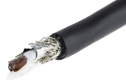 Alpha Wire Xtra-Guard 2 Control Cable, 2 Cores, 0.23 Mm², Screened, 30m, Black PE Sheath, 24 AWG