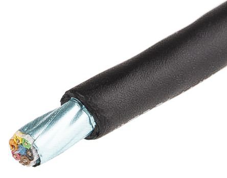 Alpha Wire XTRA-GUARD 2 Datenkabel, 3-paarig 0,35 Mm Ø 6.32mm Folie Schirmung PUR Isoliert Twisted Pair Schwarz