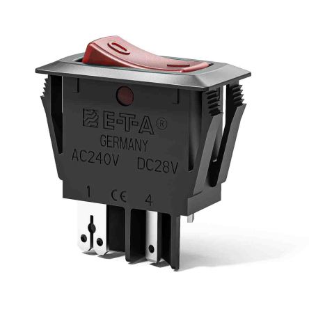 ETA 1410-F Thermischer Überlastschalter / Thermischer Geräteschutzschalter, 1-polig, 1A, 240V 23.5 X 17 X 21.2mm,