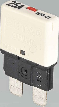 ETA 1610 Thermischer Überlastschalter / Thermischer Geräteschutzschalter, 1-polig, 25A, 32V Dc
