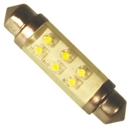 JKL Components Bombilla LED Para Coche, Tipo Festoon, 24 V Dc, Amarillo, 2 Lm